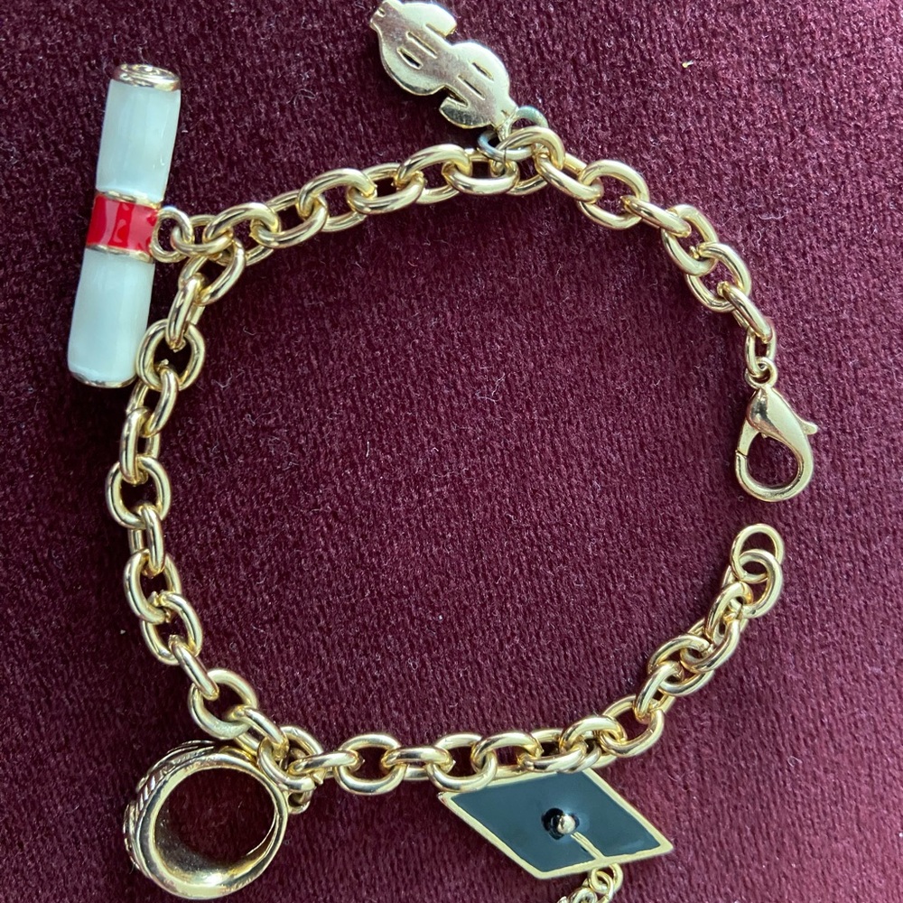 Gold colour Chain Bracelet with Charms great gratulation 🎁